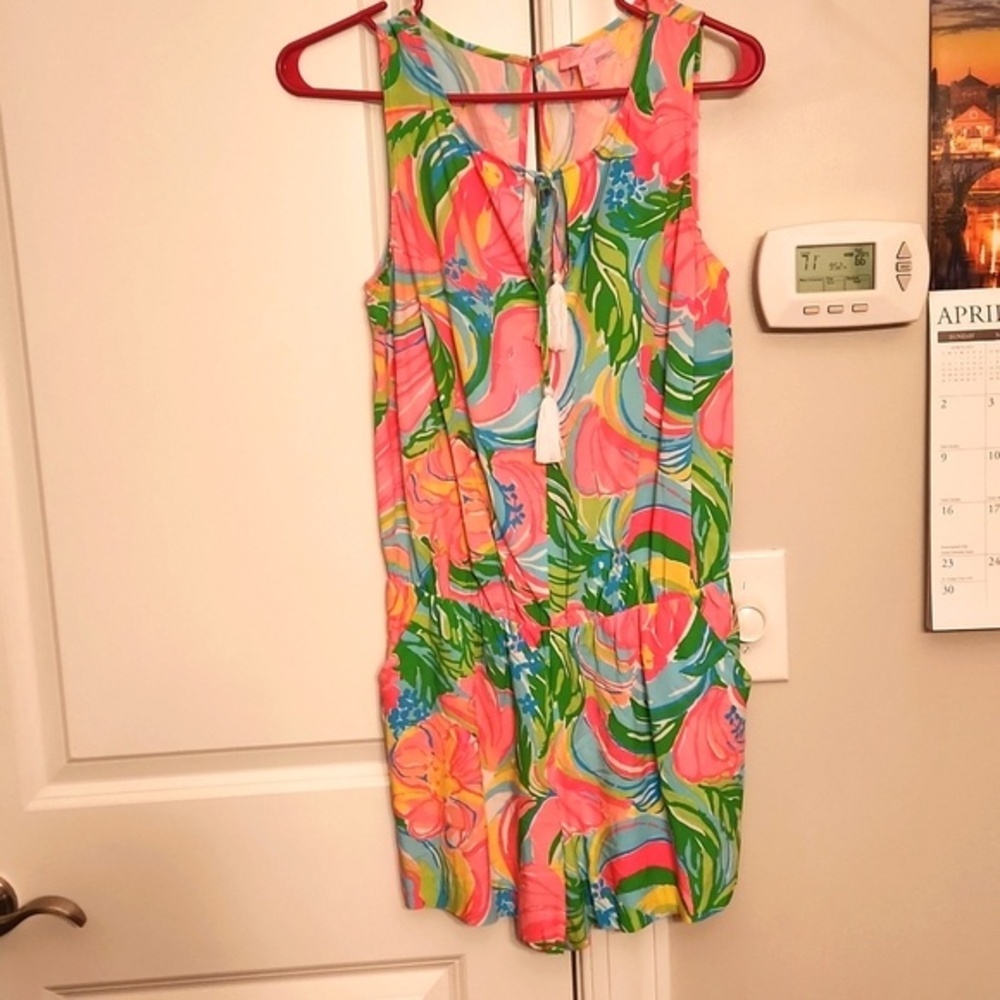 Lilly Pulitzer "So A Peeling" Tybee Romper w/ Elephants Size S